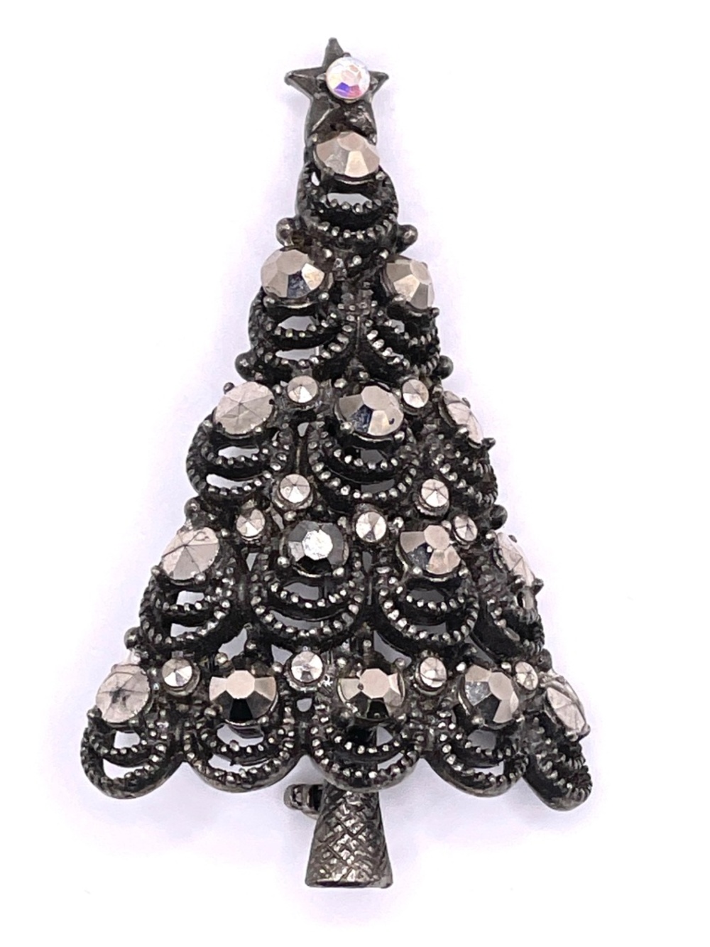Vintage Pakula Signed Collectible Christmas Tree Holiday Pin Brooch